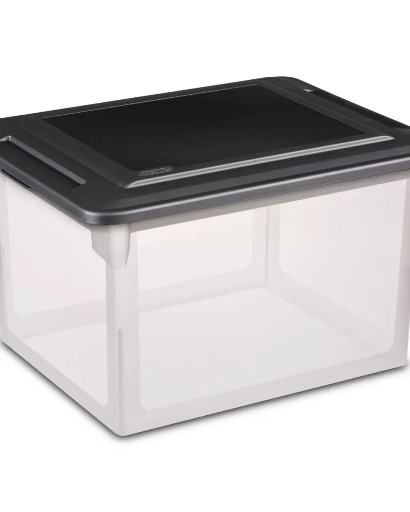 Sterilite 18.5"x14" Plastic File Box Clear/Black
