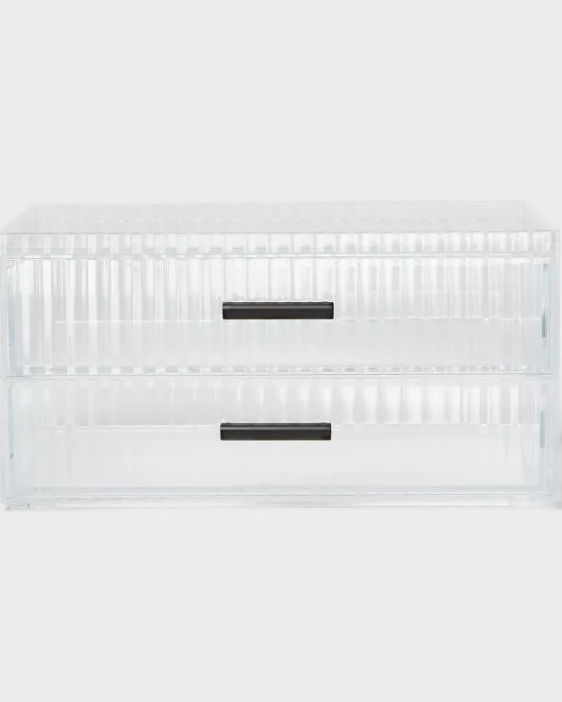 Clear Ribbed Acrylic Stacking Drawers
